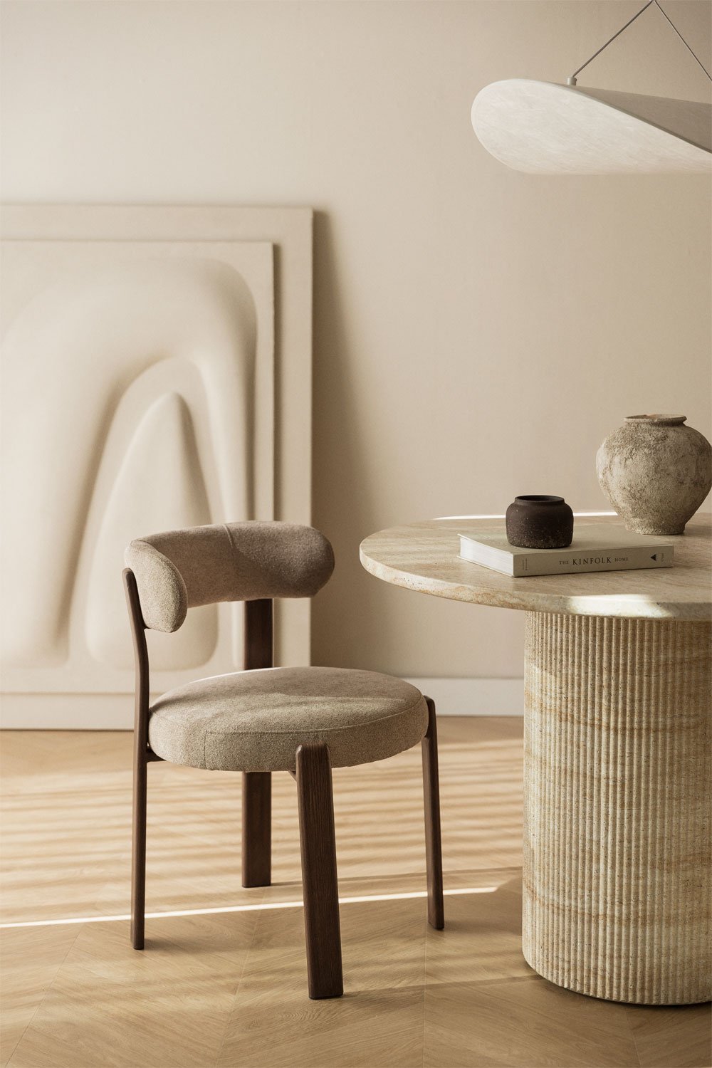 Set van 4 Jolie eetkamerstoelen in chenillestof, galerij beeld 1