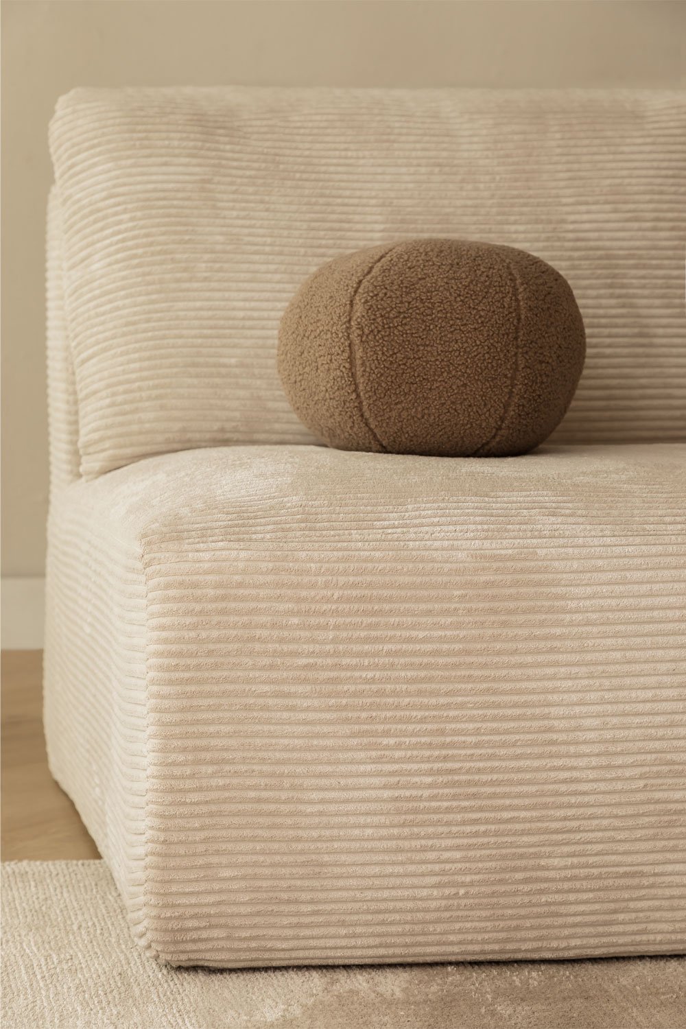 Vacuumverpakte 3-delige modulaire rechter chaise longue bank in fluweel Temple, galerij beeld 3