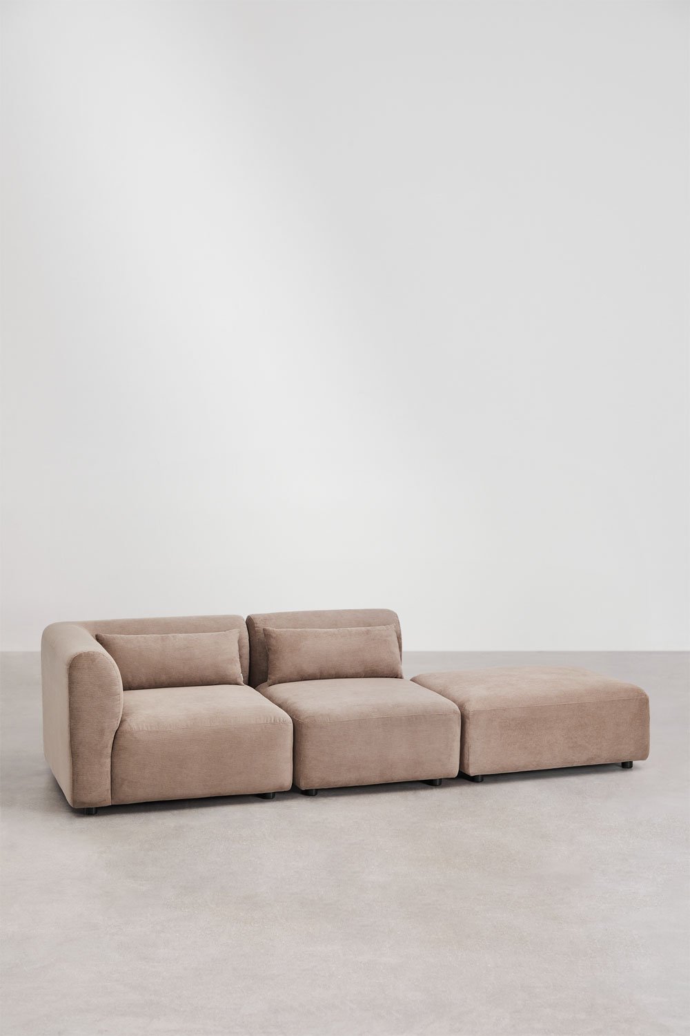 2-delige modulaire hoekbank met Fogler poef, galerij beeld 3