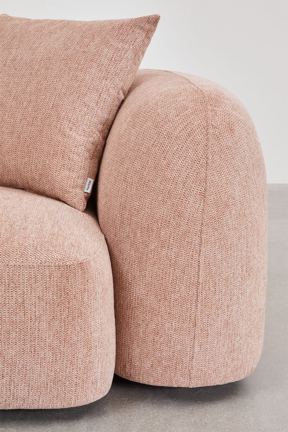 Modulaire bank met linker chaise longue van 2 delen in chenille Coco, galerij beeld 9