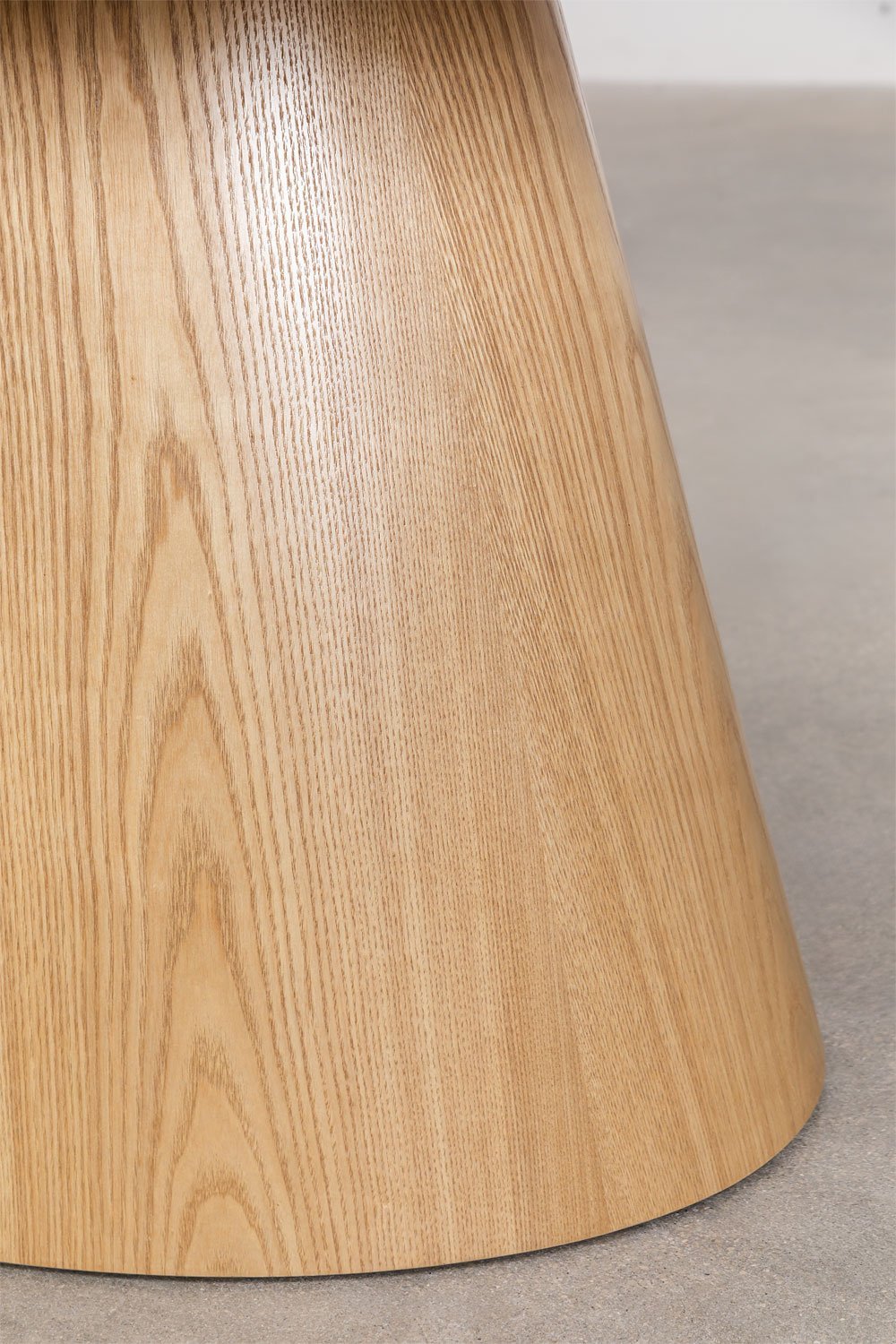 Ovale eettafel 160-200x100 cm uitschuifbaar in MDF en fineer Gala, galerij beeld 8