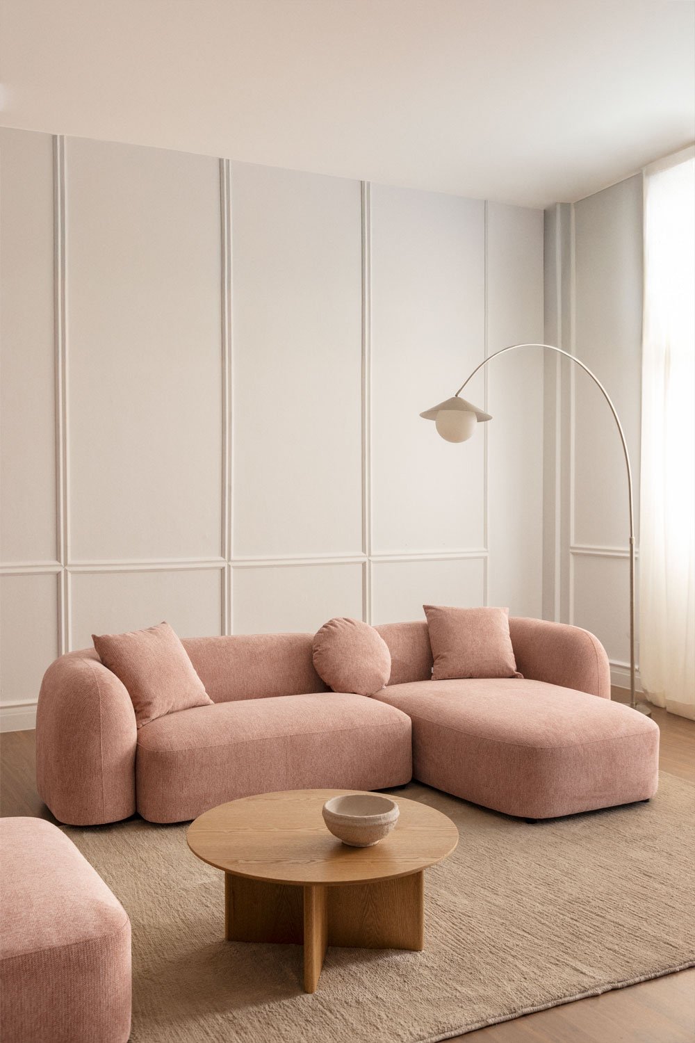 2-delige modulaire chaise longue-bank rechts, in Coco Chenille   , galerij beeld 1