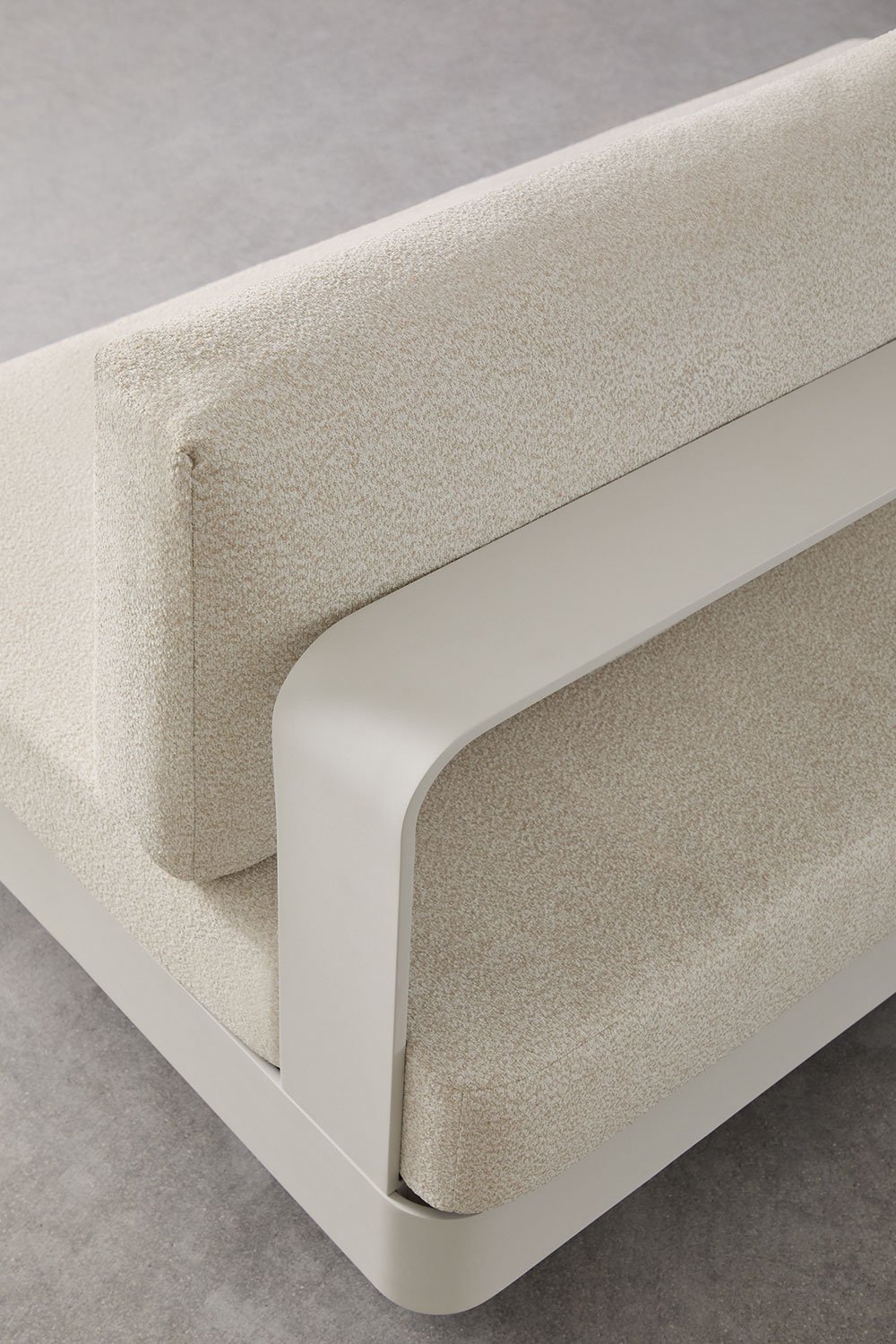 Yarilo modulaire 2-zitsbank in aluminium met linker bijzettafel in teakhout , galerij beeld 6