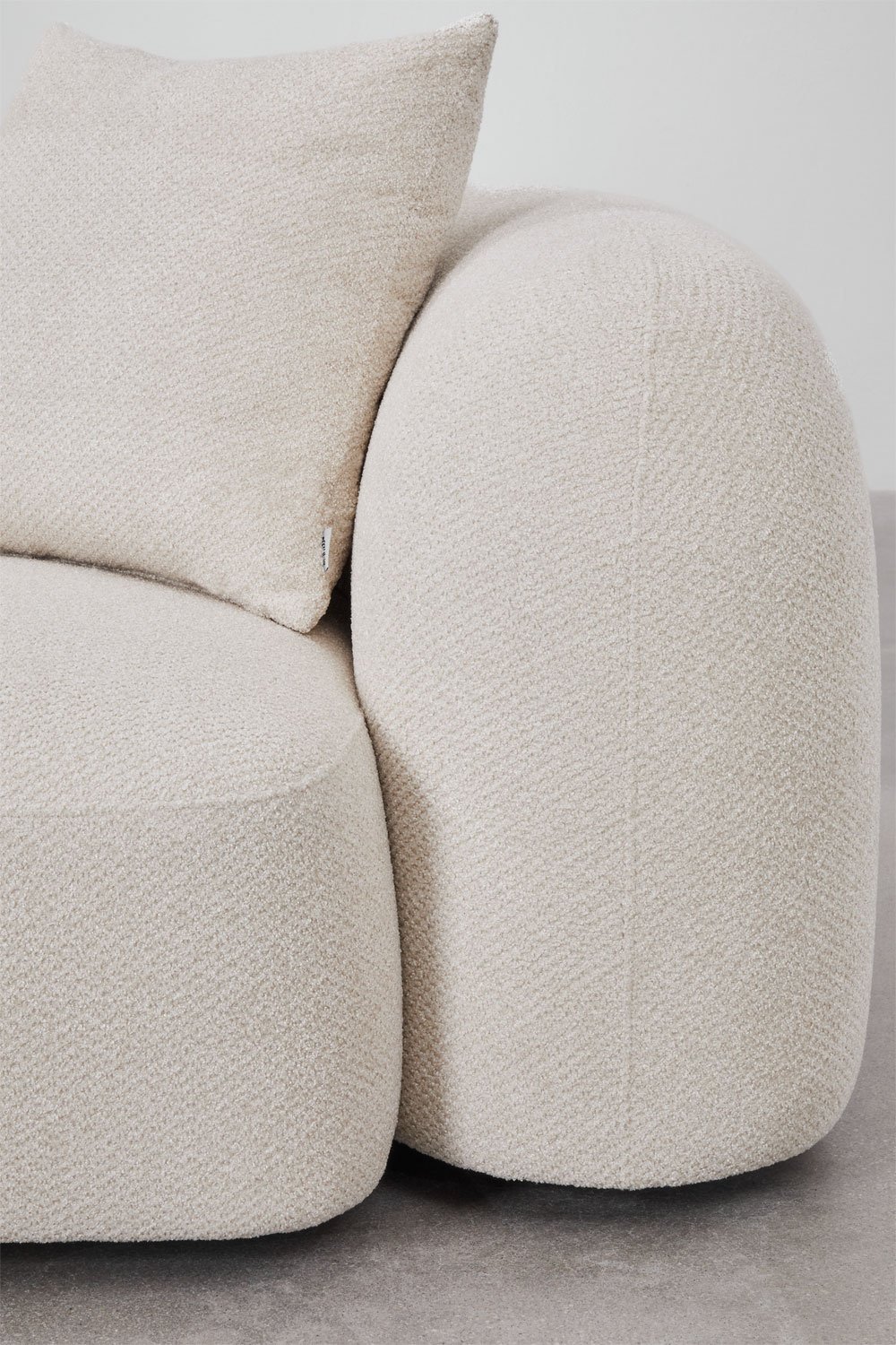 Modulaire bank met linker chaise longue van 2 delen in chenille Coco, galerij beeld 8