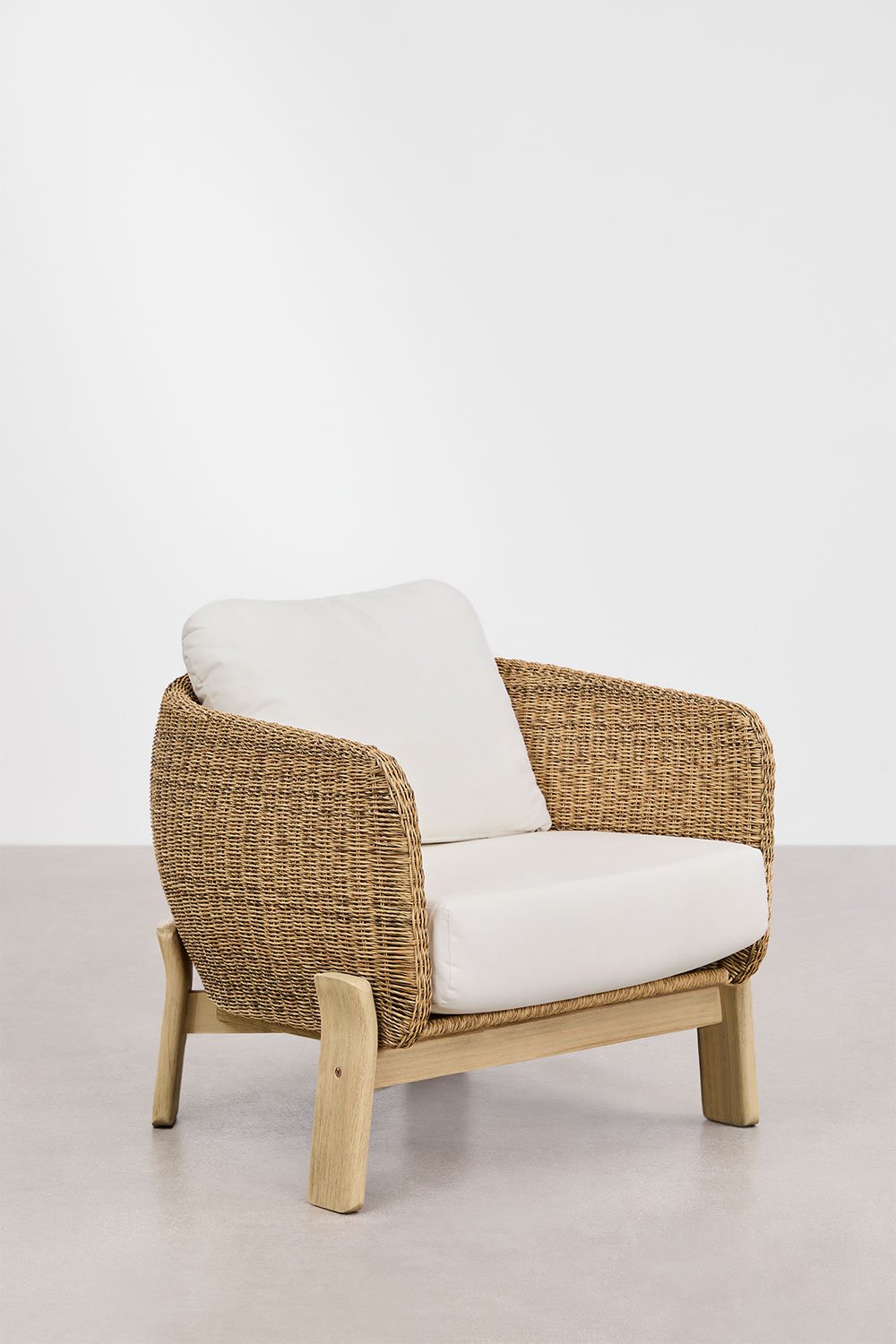 Pakket van 2 Leilan fauteuils in acaciahout en synthetisch rotan, galerij beeld 3