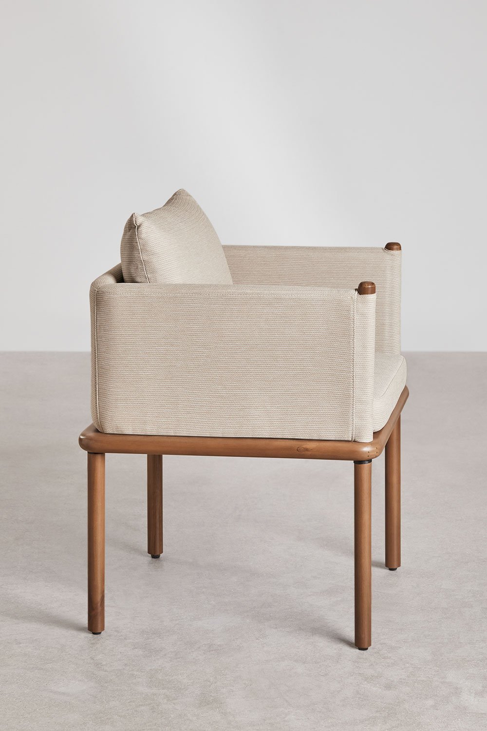 Set van 4 eetkamerstoelen met armleuningen van acaciahout Olivia, galerij beeld 4