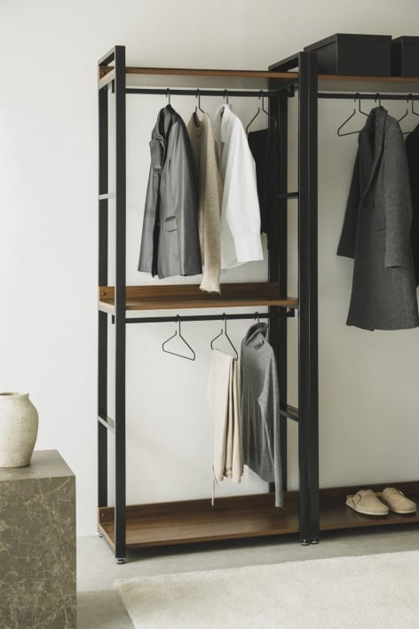 Open kast van staal en hout Ariaster - Zwart