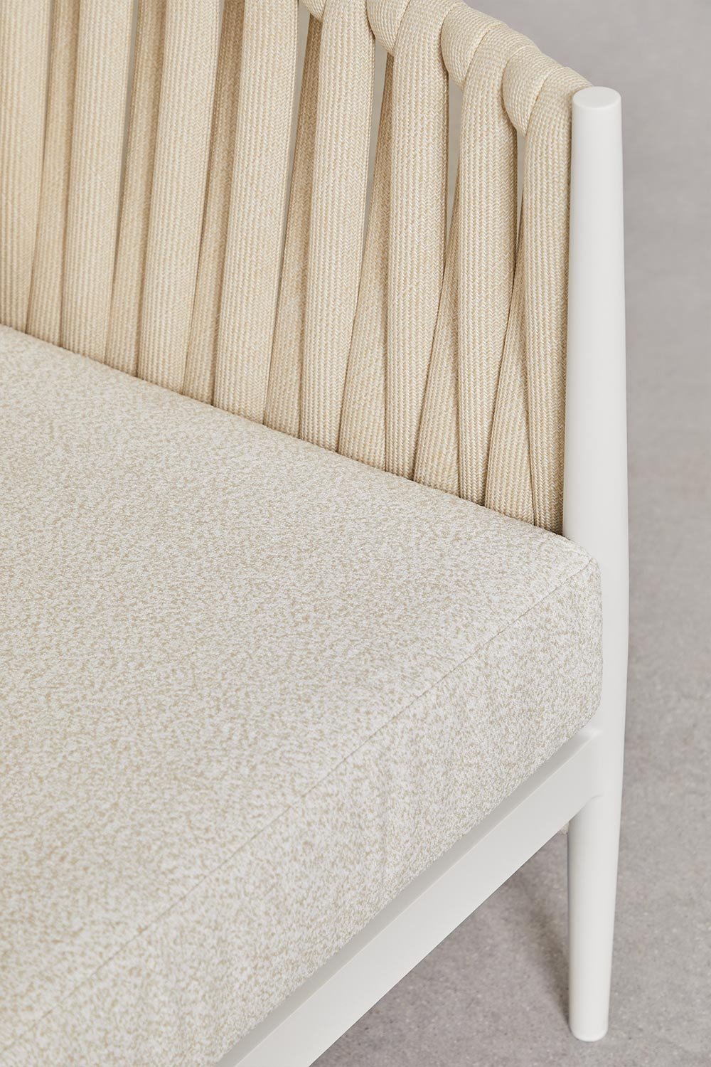 2-pack fauteuils in aluminium en bouclé stof Sereilen, galerij beeld 7