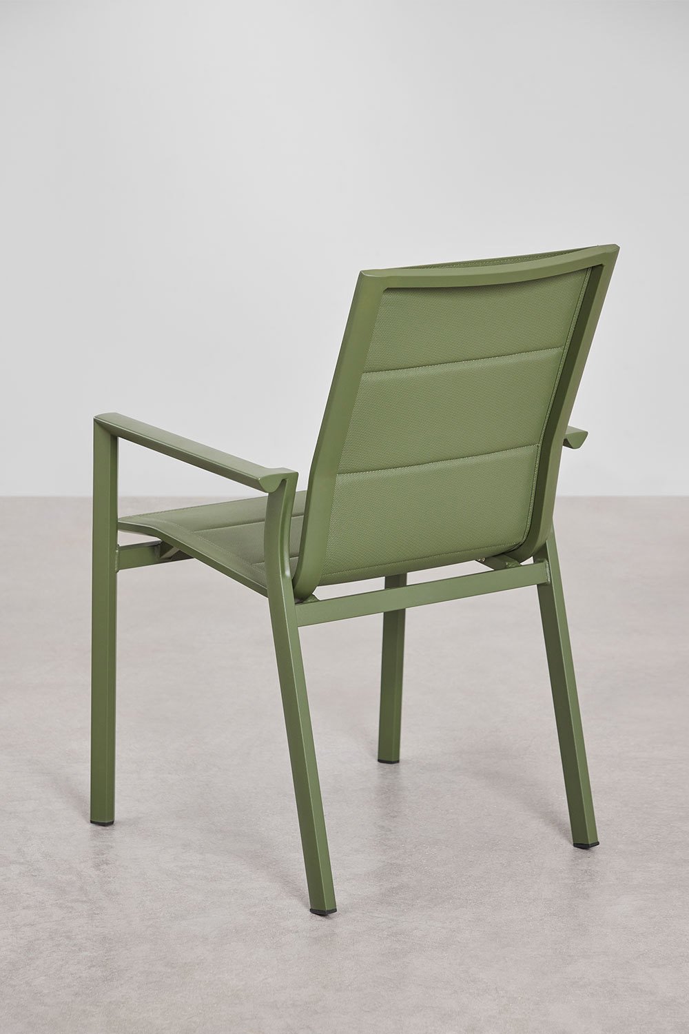 Karena rechthoekige uitschuifbare tafelset 240-300x100 cm en 10 stapelbare tuinstoelen met aluminium armleuningen, galerij beeld 9