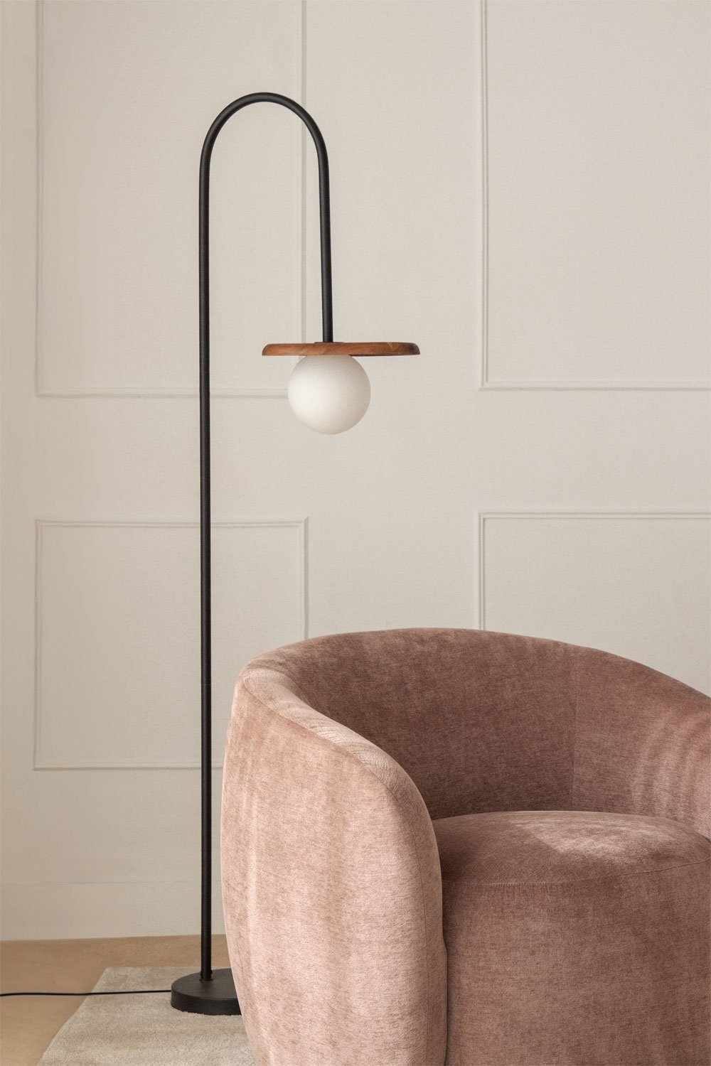 Freidy Acacia Houten Vloerlamp, galerij beeld 1