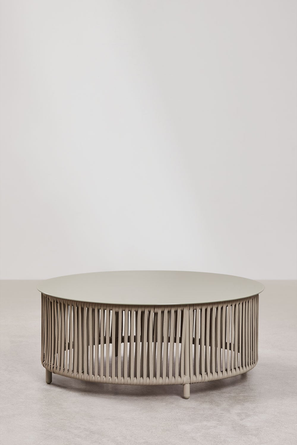 Tuinset met een 2-zitsbank, 2 fauteuils en salontafels van aluminium en Sophie gevlochten touw., galerij beeld 15