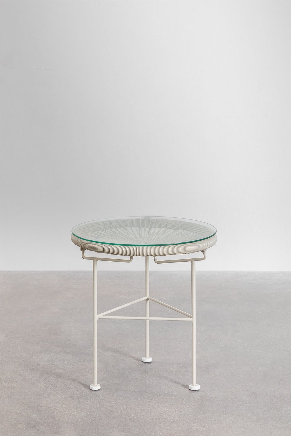 Tuinset met 2 stapelbare fauteuils en bijzettafel in staal en synthetisch riet Maryland, galerij beeld 7