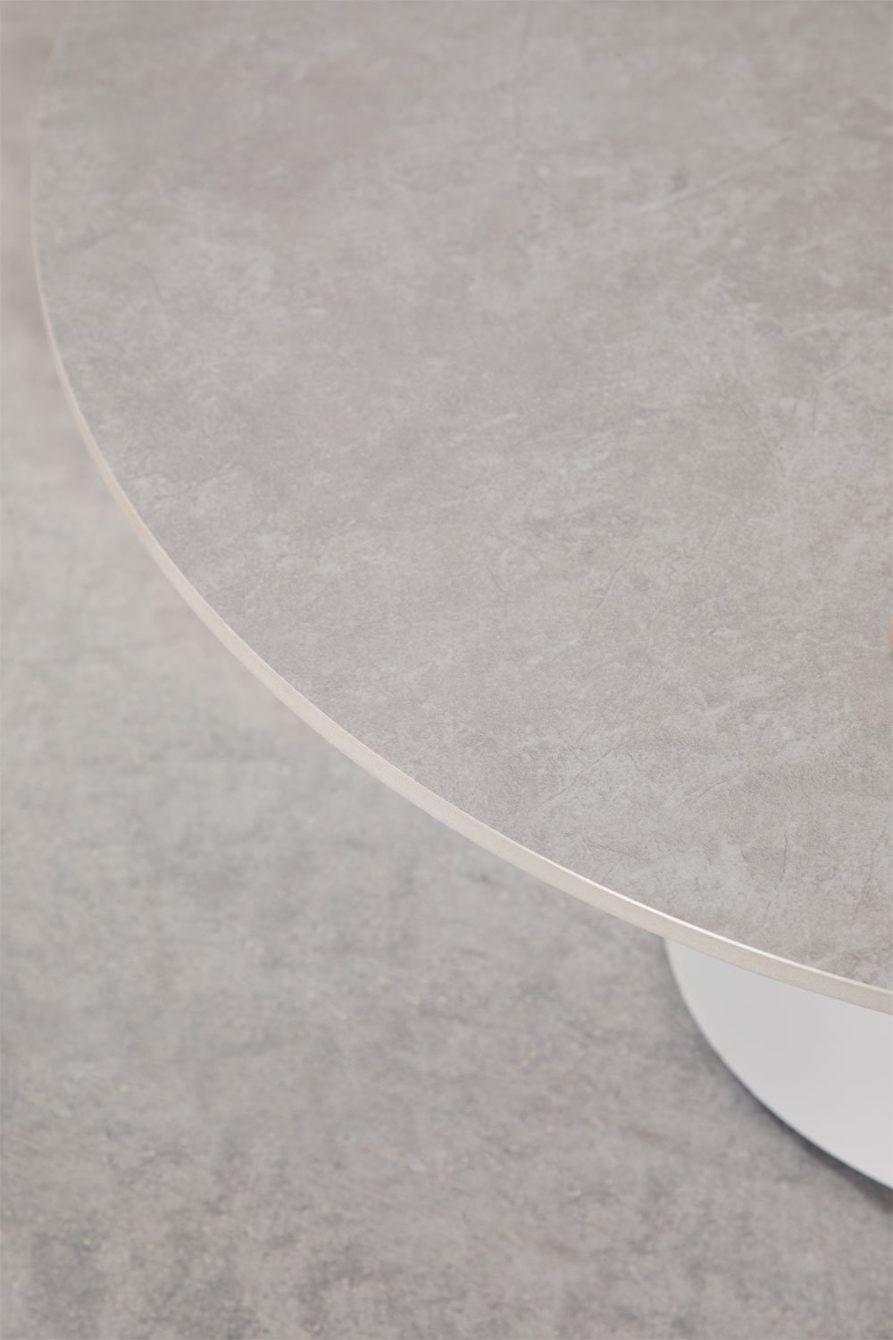 Ronde tuintafel Ø90 cm in gesinterde steen en aluminium Anturio, galerij beeld 4