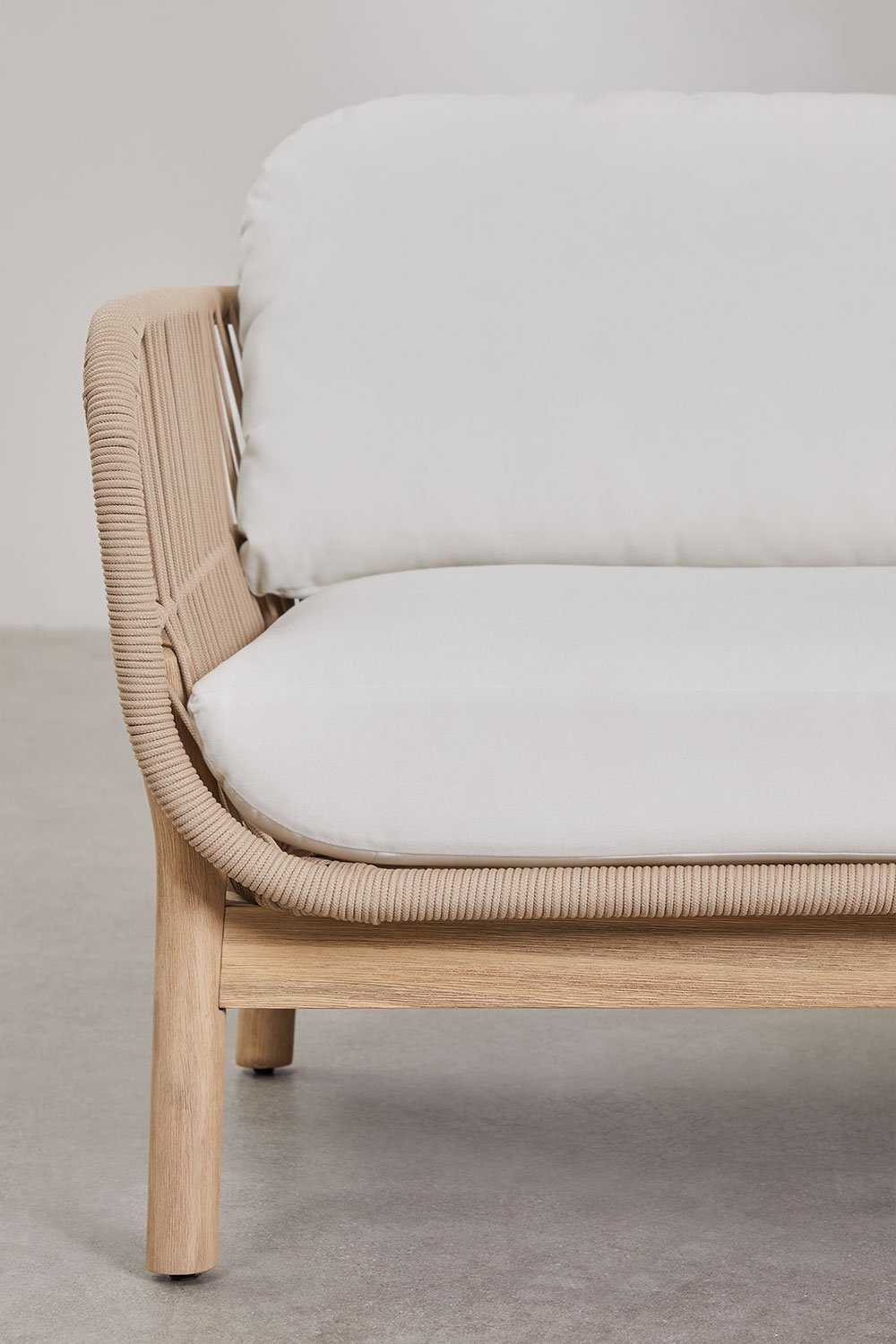 Karvia tuinset met 3-zitsbank, 2 fauteuils en salontafel in aluminium en acaciahout   , galerij beeld 5