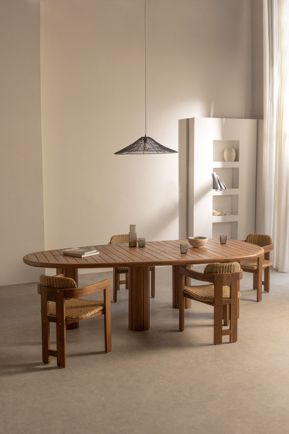 Ovale eettafel van acaciahout Ginara, galerij beeld 7