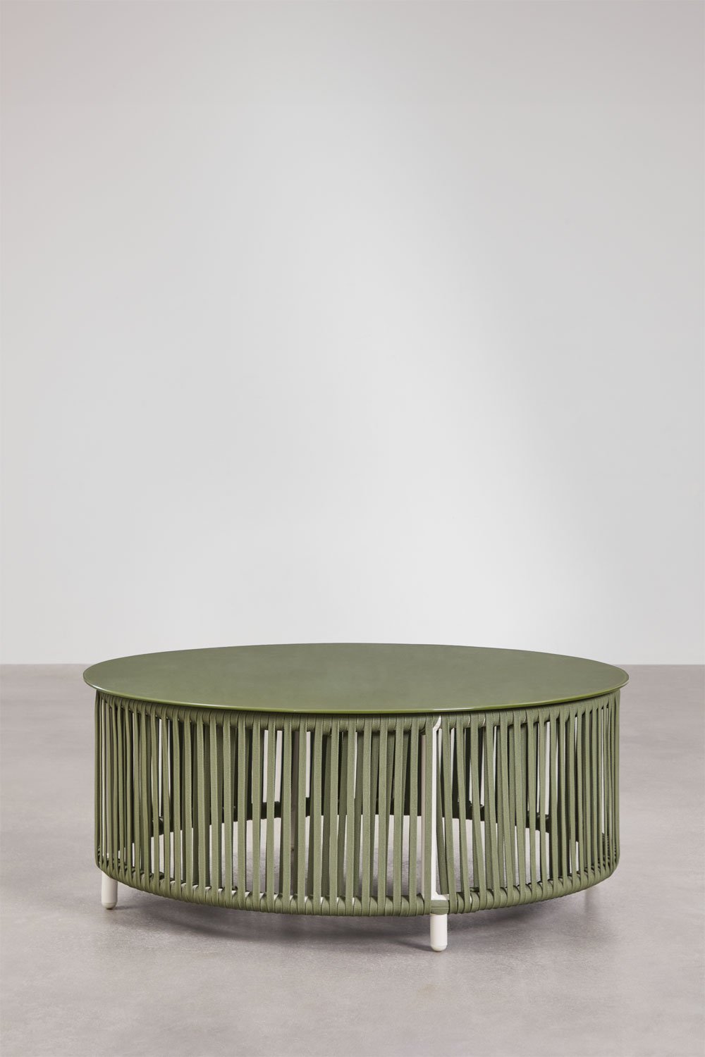 Tuinset met een 2-zitsbank, 2 fauteuils en salontafels van aluminium en Sophie gevlochten touw., galerij beeld 15