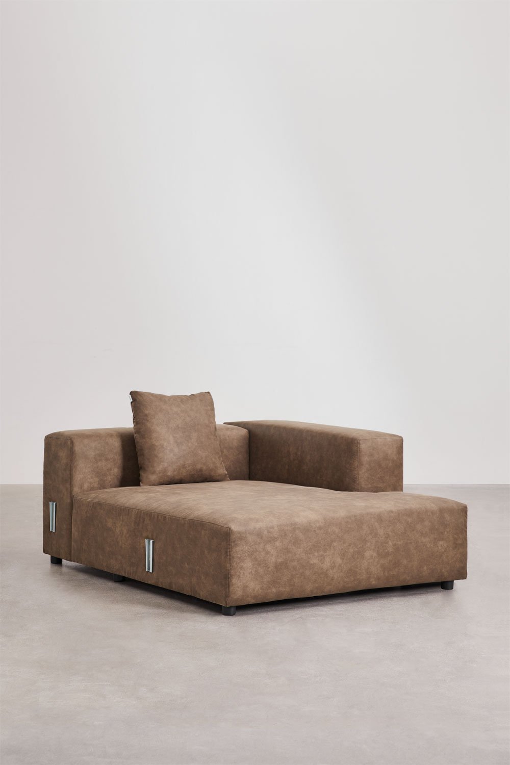 Rechter chaise longue module met kussen voor modulaire bank Bruna, galerij beeld 1