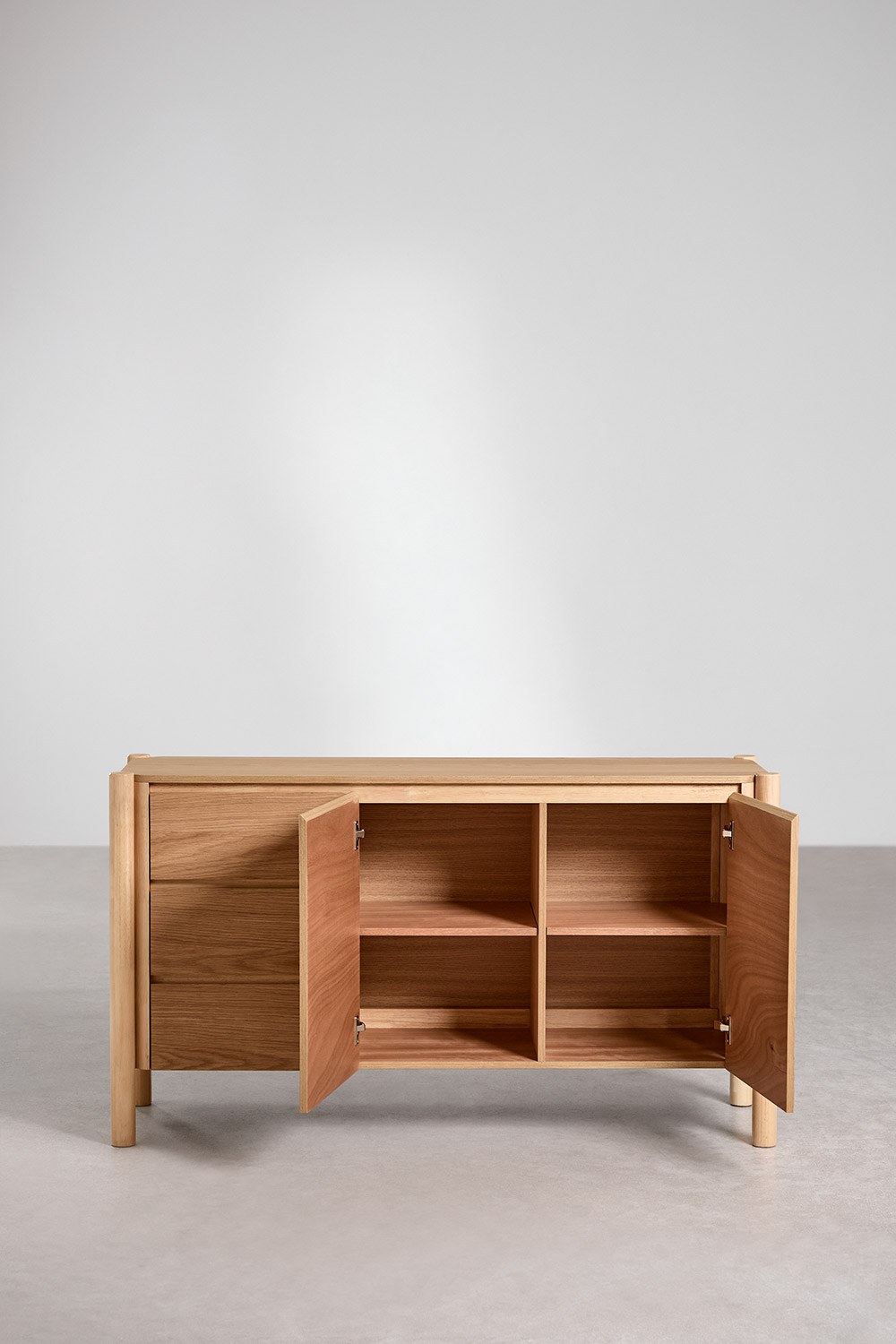Modern Rechthoekig 3-deurs Dressoir L147 Cm Licht Hout