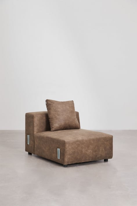 Middenmodule 85x113 cm met kussen voor modulaire bank Bruna - Bruin koffie suède