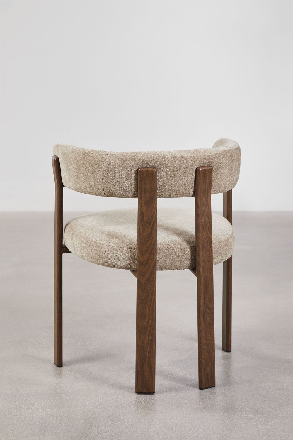 Set van 4 gestoffeerde eetkamerstoelen met armleuningen en ijzeren frame Jolie, galerij beeld 5