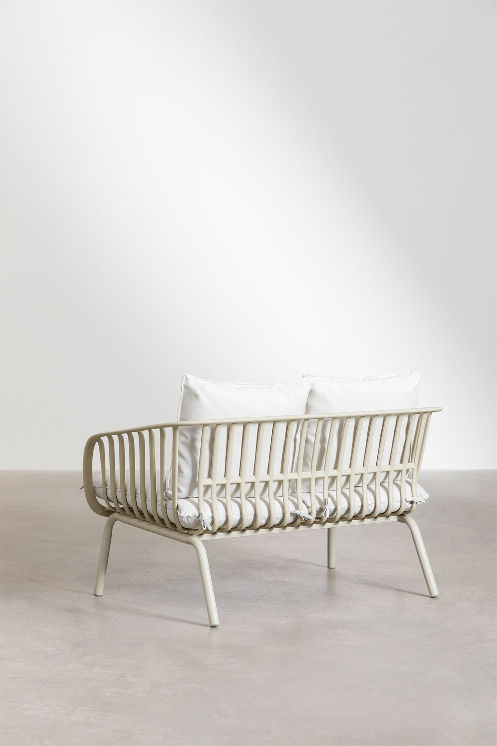 Tuinset met 2-zitsbank, 2 fauteuils en 2 salontafels van staal en polypropyleen Aradina, galerij beeld 7