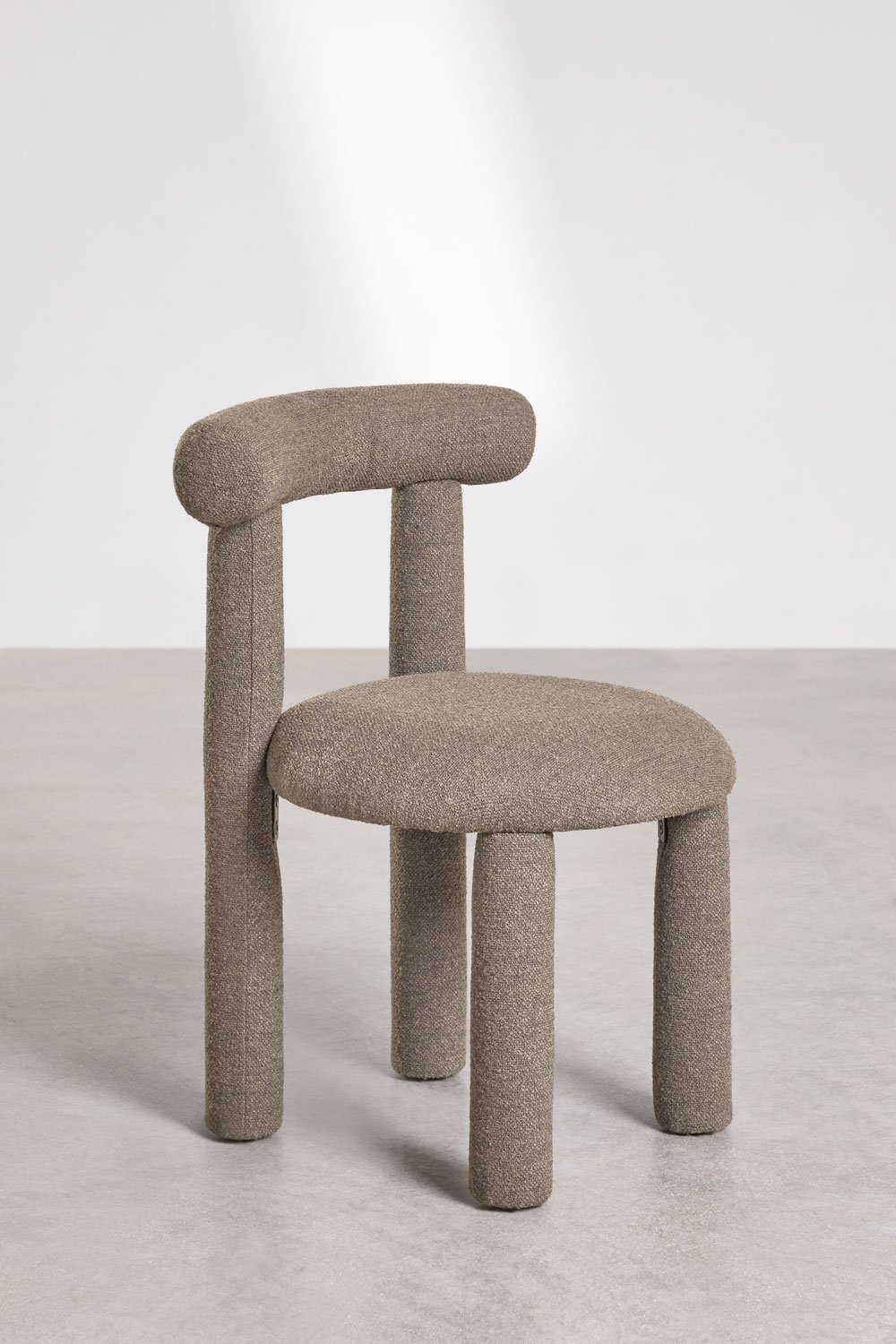 Set van 4 eetkamerstoelen in bouclé stof Gia, galerij beeld 3
