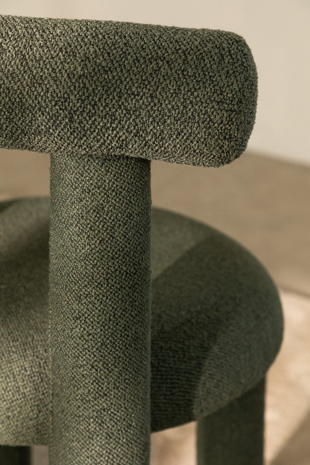 Pack van 4 eetkamerstoelen in bouclé stof Gia, galerij beeld 2