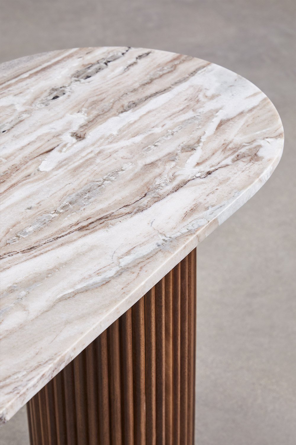 Giselda halfrond 110x45 cm in mangohout en marmer, galerij beeld 6