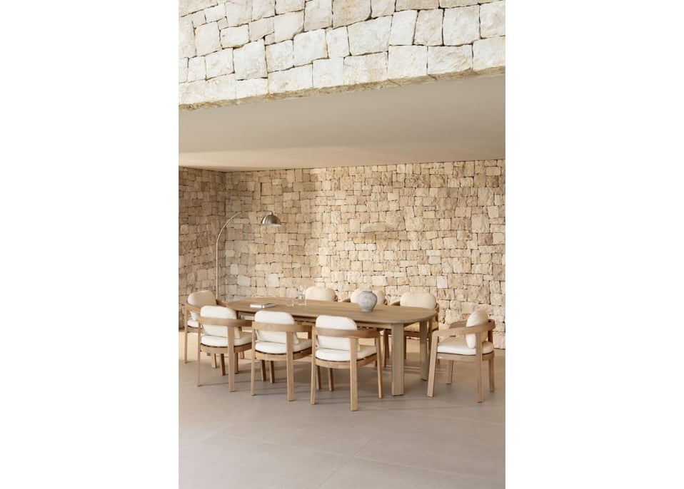 Ovale tuintafel 240x100 cm in Uleno acaciahout