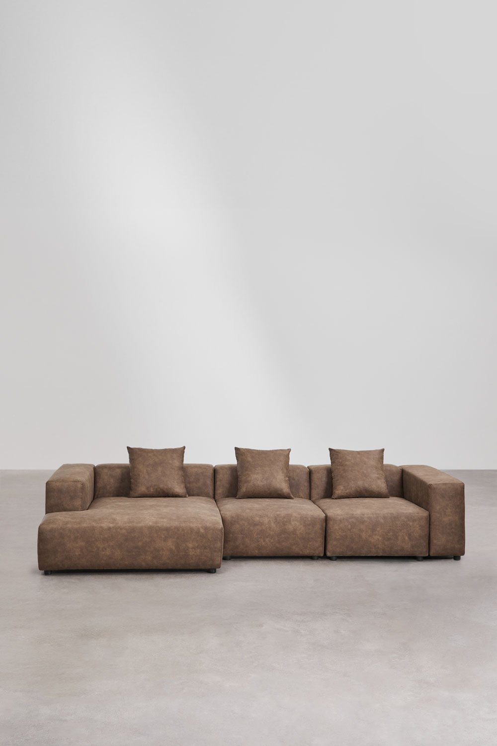 Modulaire bank met linker chaise longue van 3 delen ↔︎335 cm met hoge armleuning Bruna, galerij beeld 4