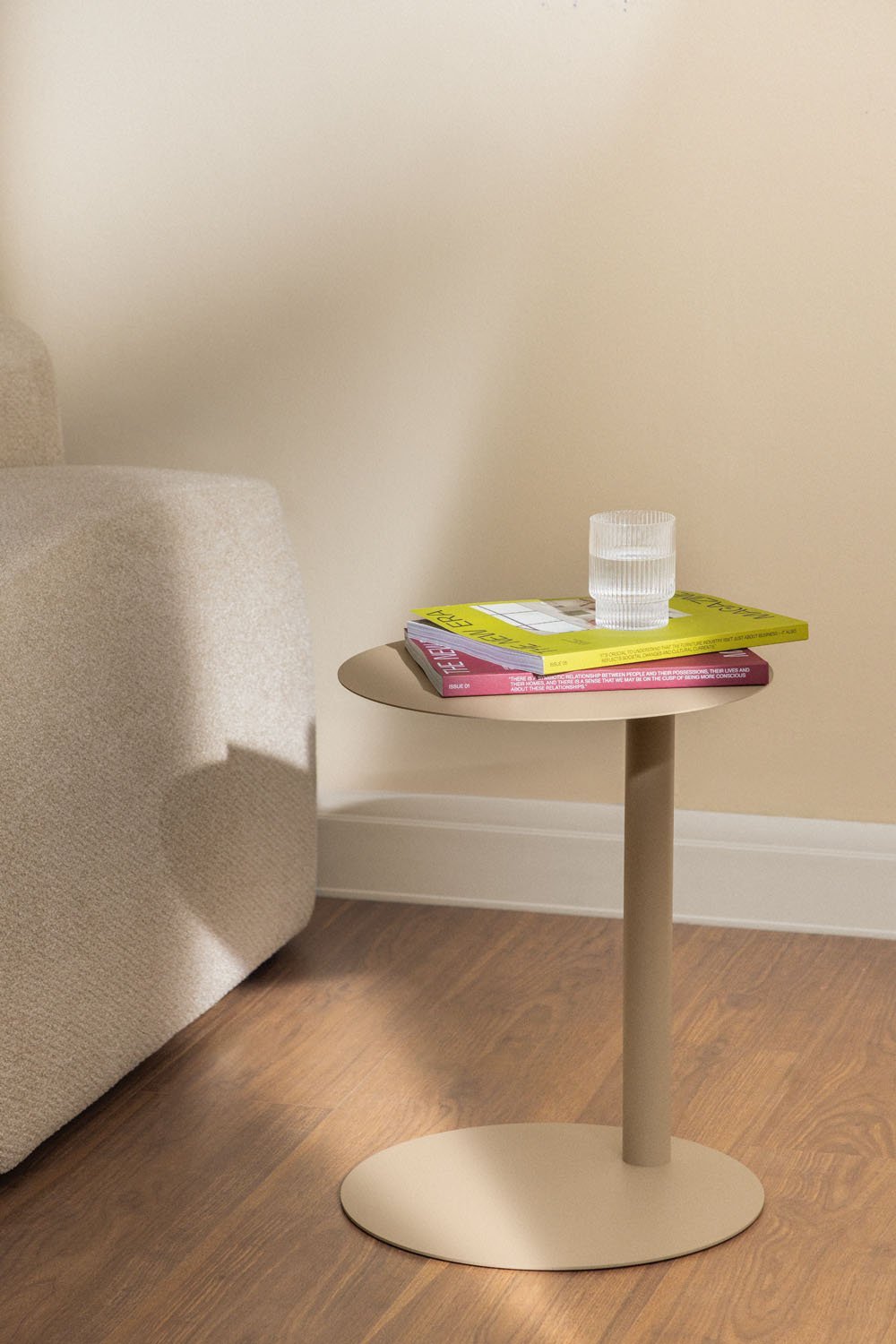 Ronde bijzettafel Ø40 cm in staal Yannik, galerij beeld 1