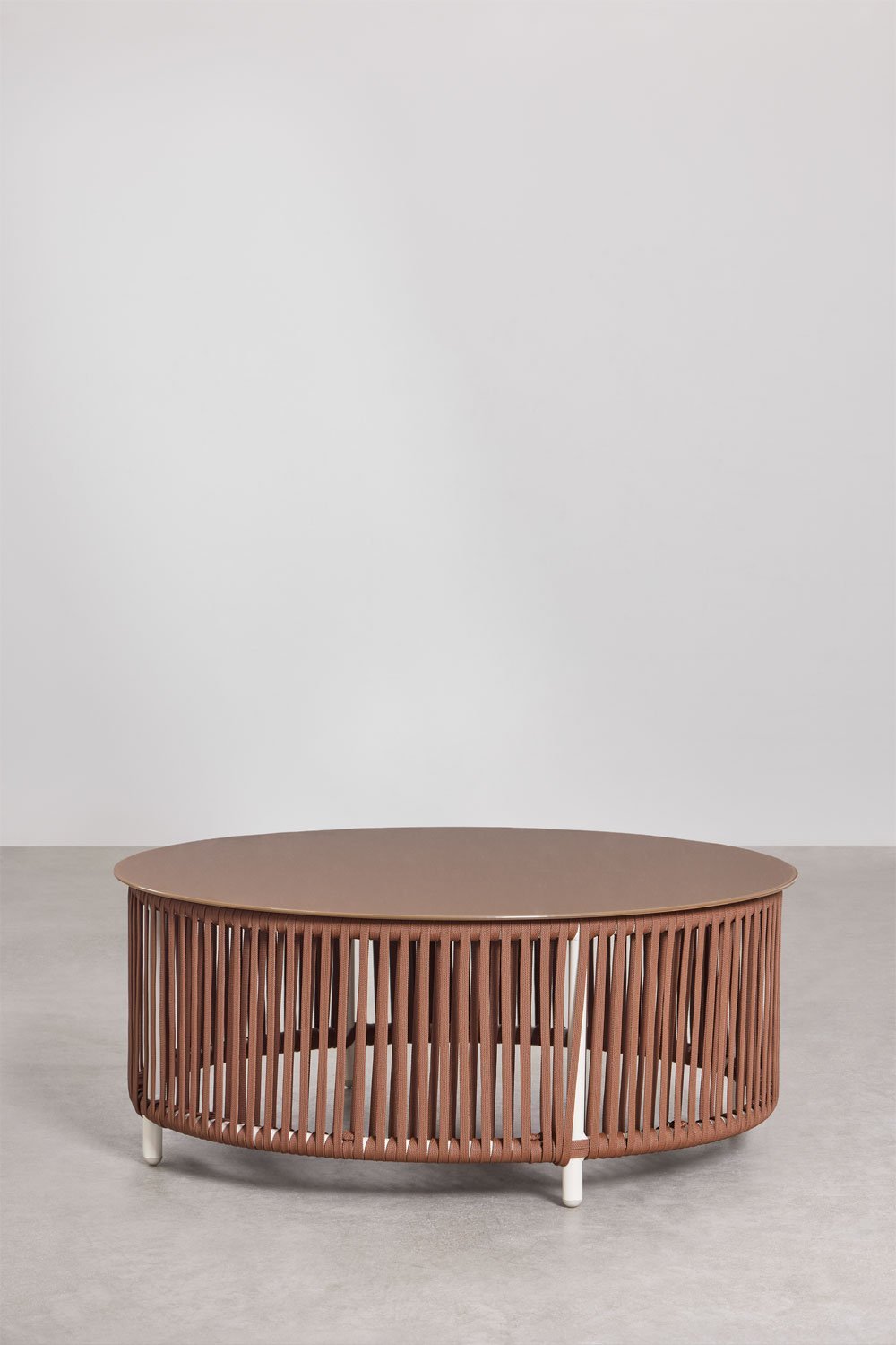 Tuinset met een 2-zitsbank, 2 fauteuils en salontafels van aluminium en Sophie gevlochten touw., galerij beeld 14