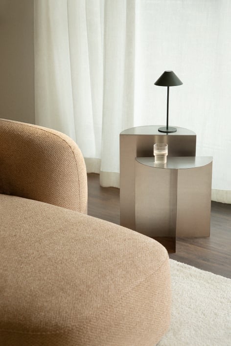 Bijzettafel 40x20 cm in roestvrij staal Nadina