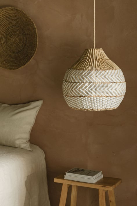 Gevlochten rotan hanglamp Llaury