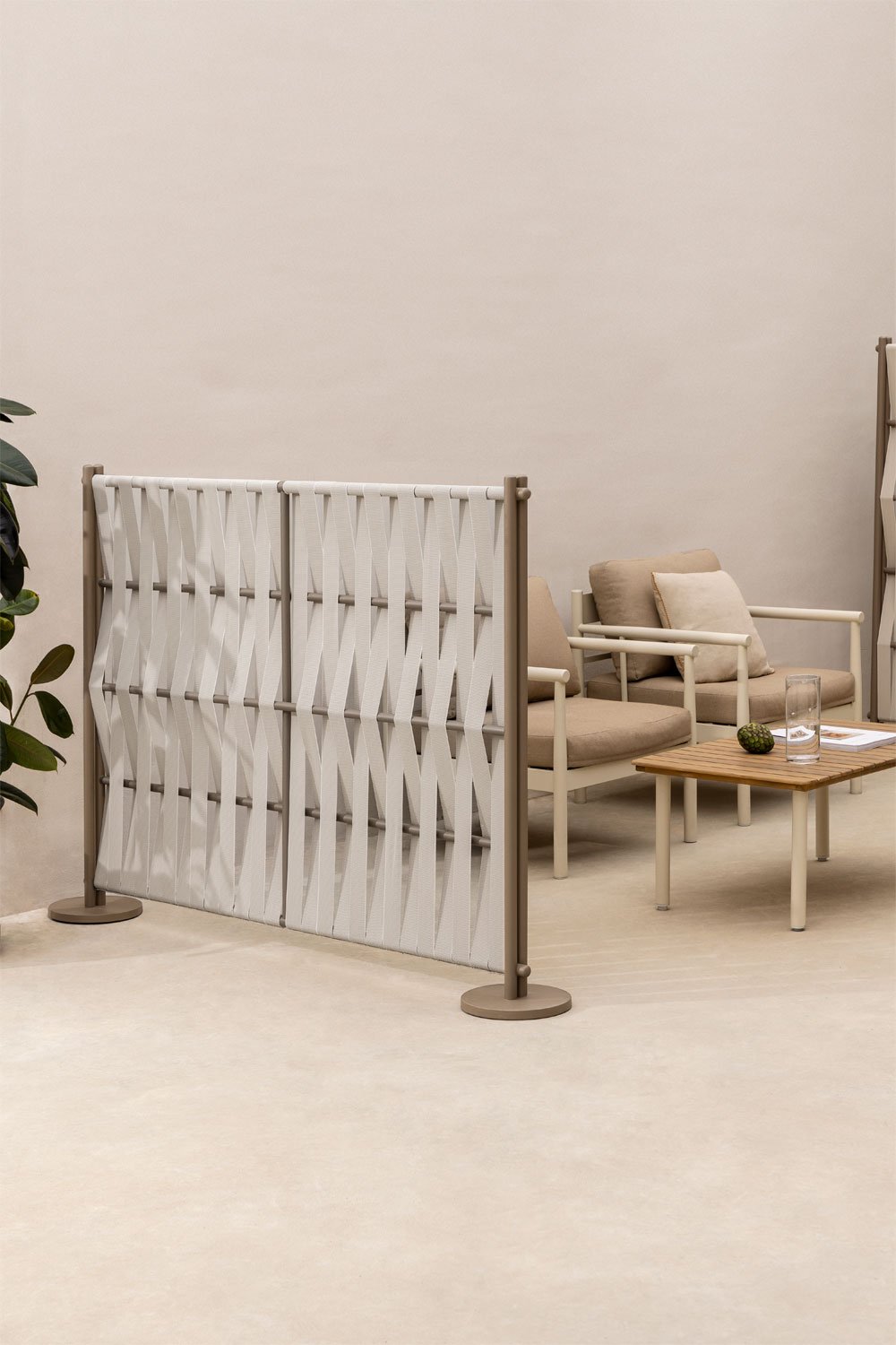 Tuinscherm van aluminium en touw Tunas, galerij beeld 1