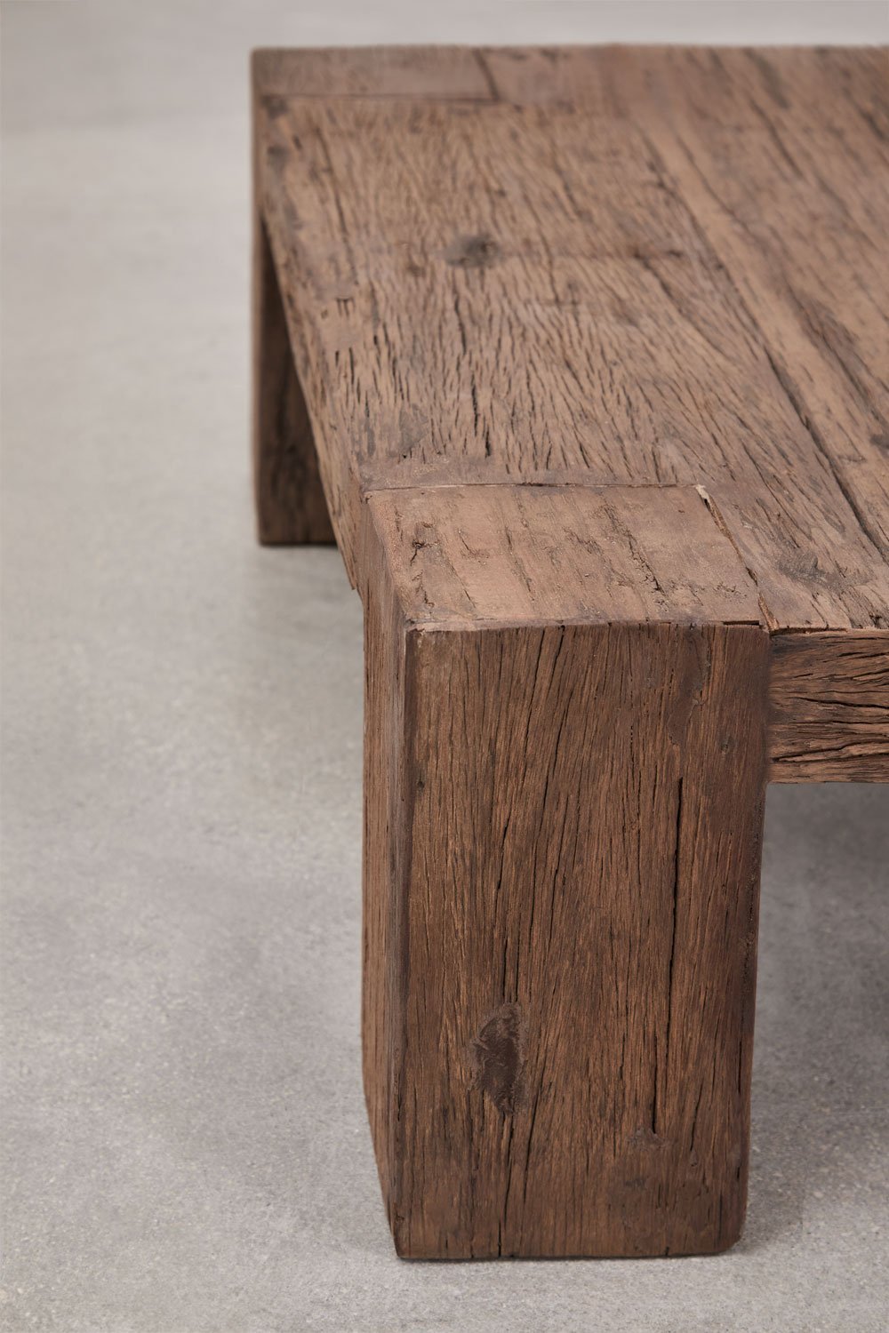 Vierkante salontafel 100x100 cm in gerecycled Juvira hout, galerij beeld 4