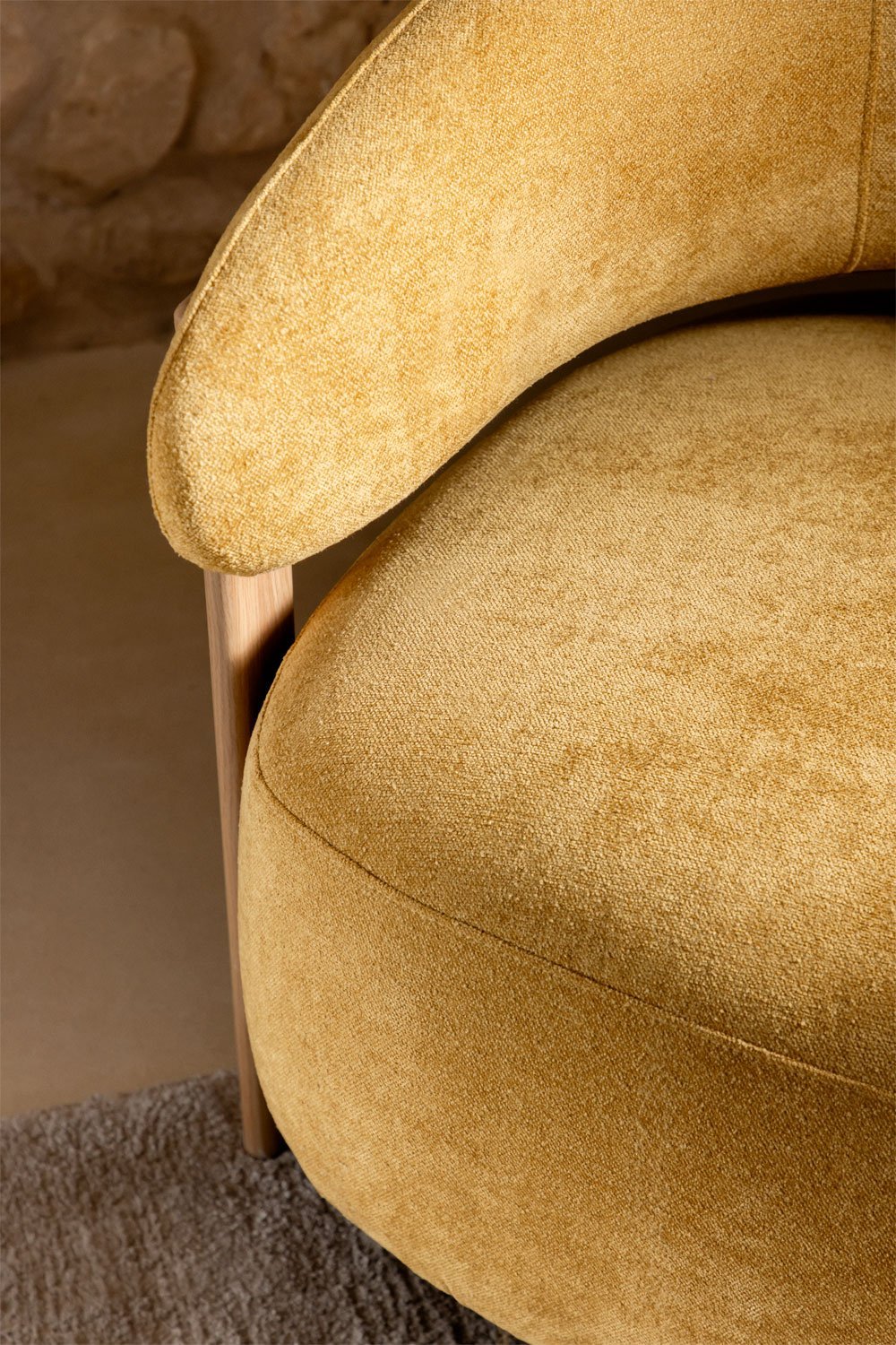 Set van 2 Jolie chenille stoffen fauteuils, galerij beeld 2