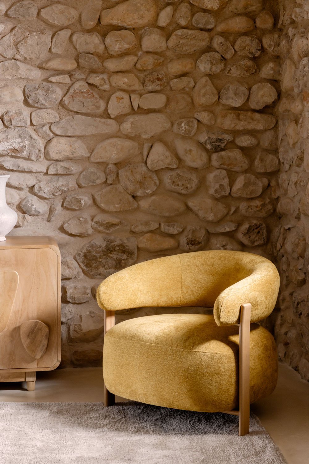 Set van 2 Jolie chenille stoffen fauteuils, galerij beeld 1