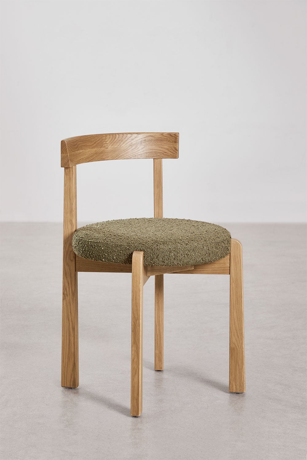Set van 4 eikenhouten eetkamerstoelen met bekleding Manila, galerij beeld 3