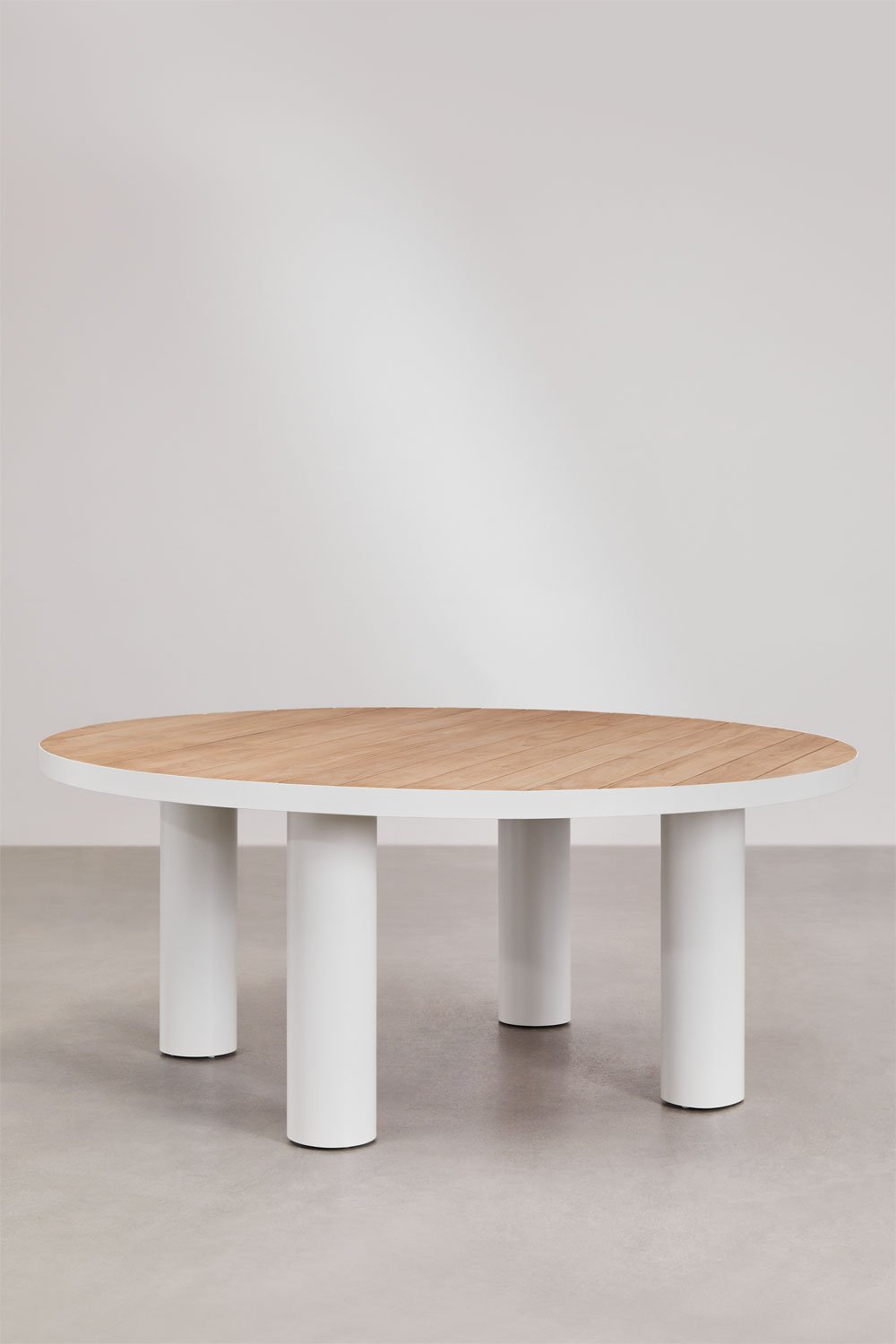 Ronde tafelset Riviera, Ø180 cm, in teakhout en aluminium, en 8 Sophie tuinstoelen in aluminium en gevlochten touw., galerij beeld 2