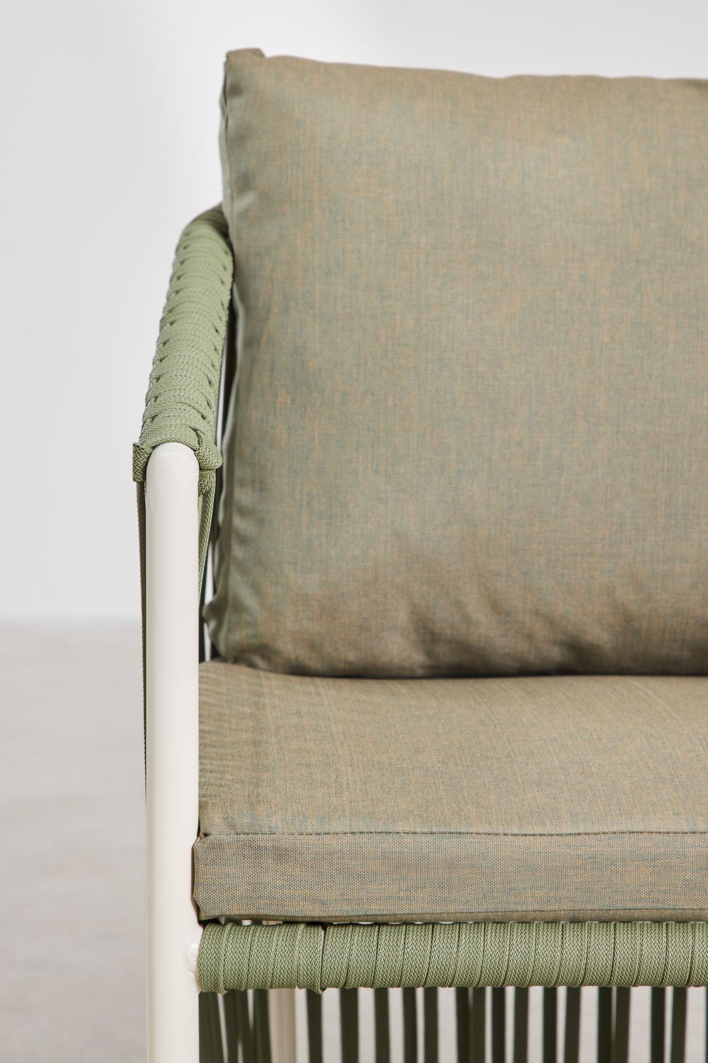 Ronde tafelset Riviera, Ø180 cm, in teakhout en aluminium, en 8 Sophie tuinstoelen in aluminium en gevlochten touw., galerij beeld 8