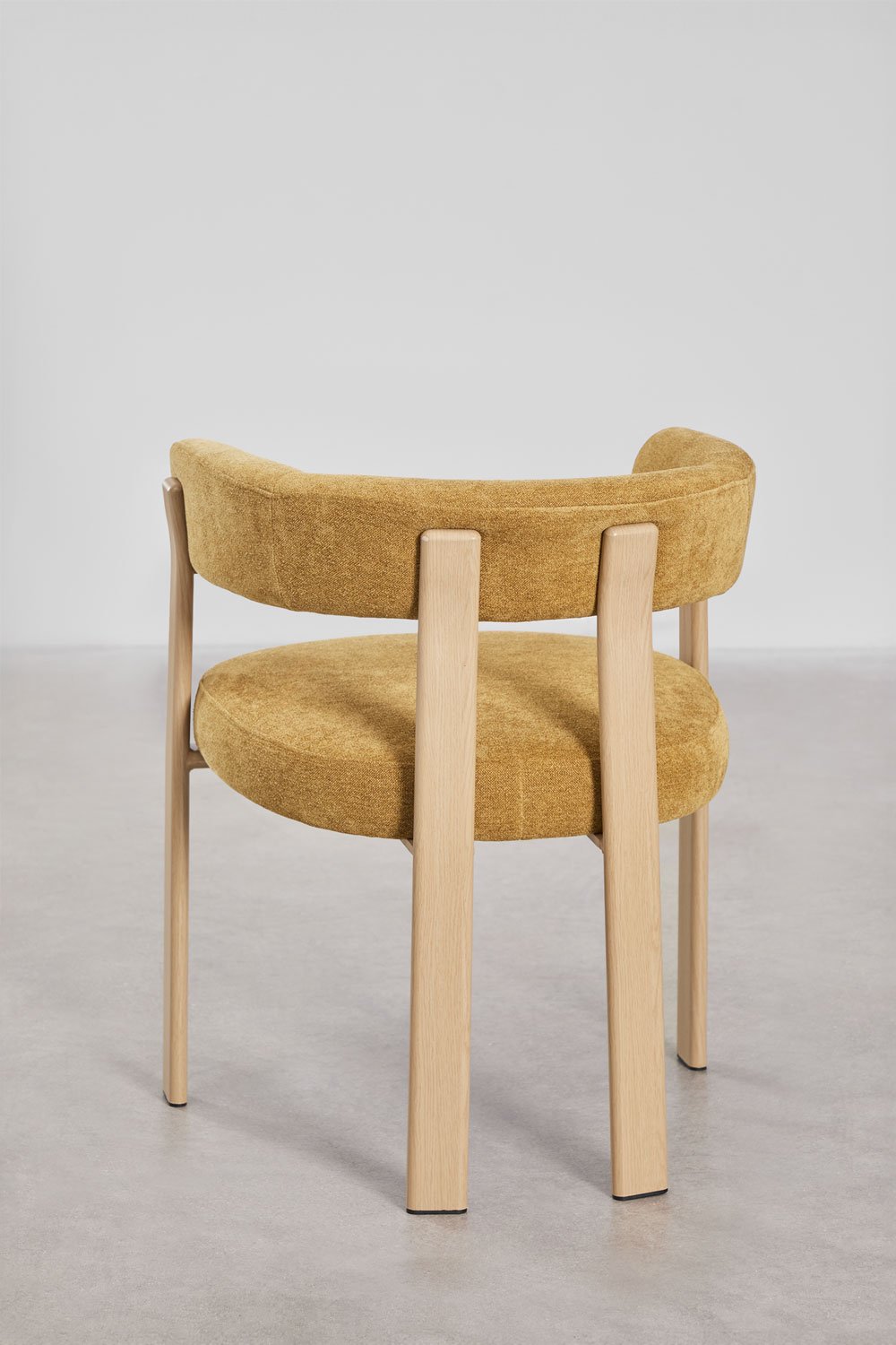 Set van 4 gestoffeerde eetkamerstoelen met armleuningen en ijzeren frame Jolie, galerij beeld 6