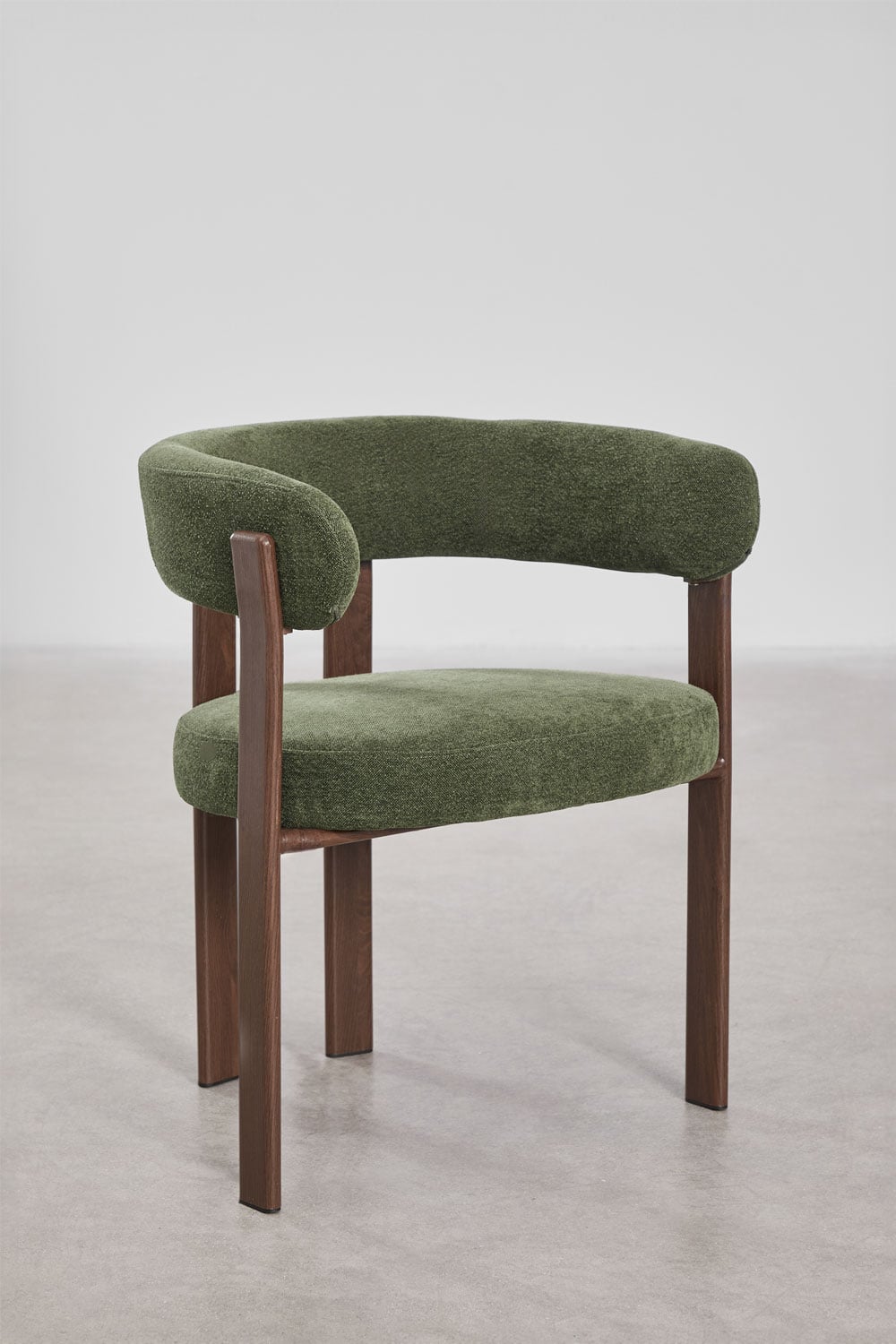Set van 4 gestoffeerde eetkamerstoelen met armleuningen en ijzeren frame Jolie, galerij beeld 5