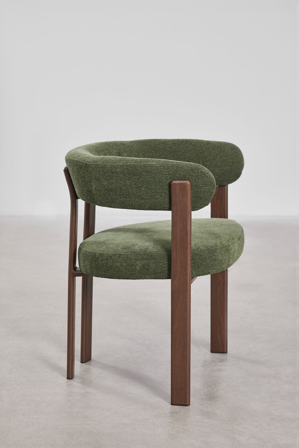 Set van 4 gestoffeerde eetkamerstoelen met armleuningen en ijzeren frame Jolie, galerij beeld 6