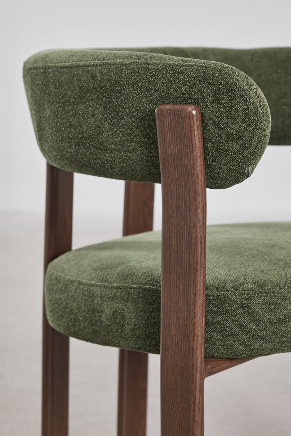 Set van 4 gestoffeerde eetkamerstoelen met armleuningen en ijzeren frame Jolie, galerij beeld 8