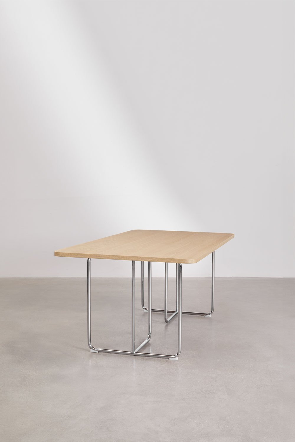 Rechthoekige eettafel in MDF en roestvrij staal Tento, galerij beeld 4