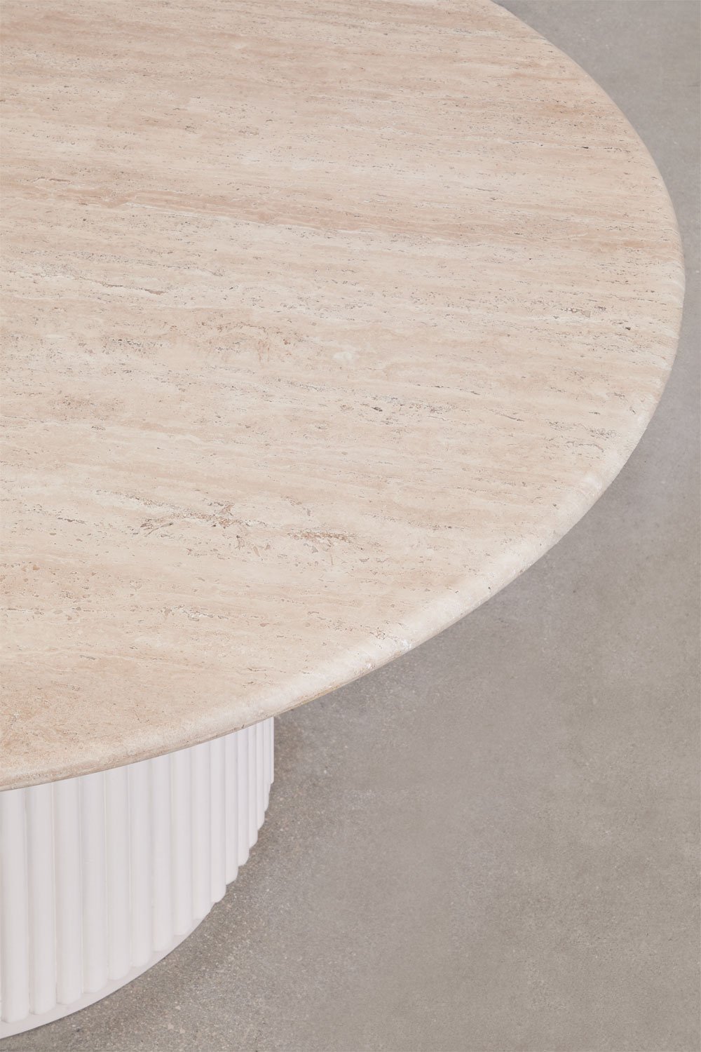 Ronde eettafel Giselda in natuursteen en mangohout , galerij beeld 4