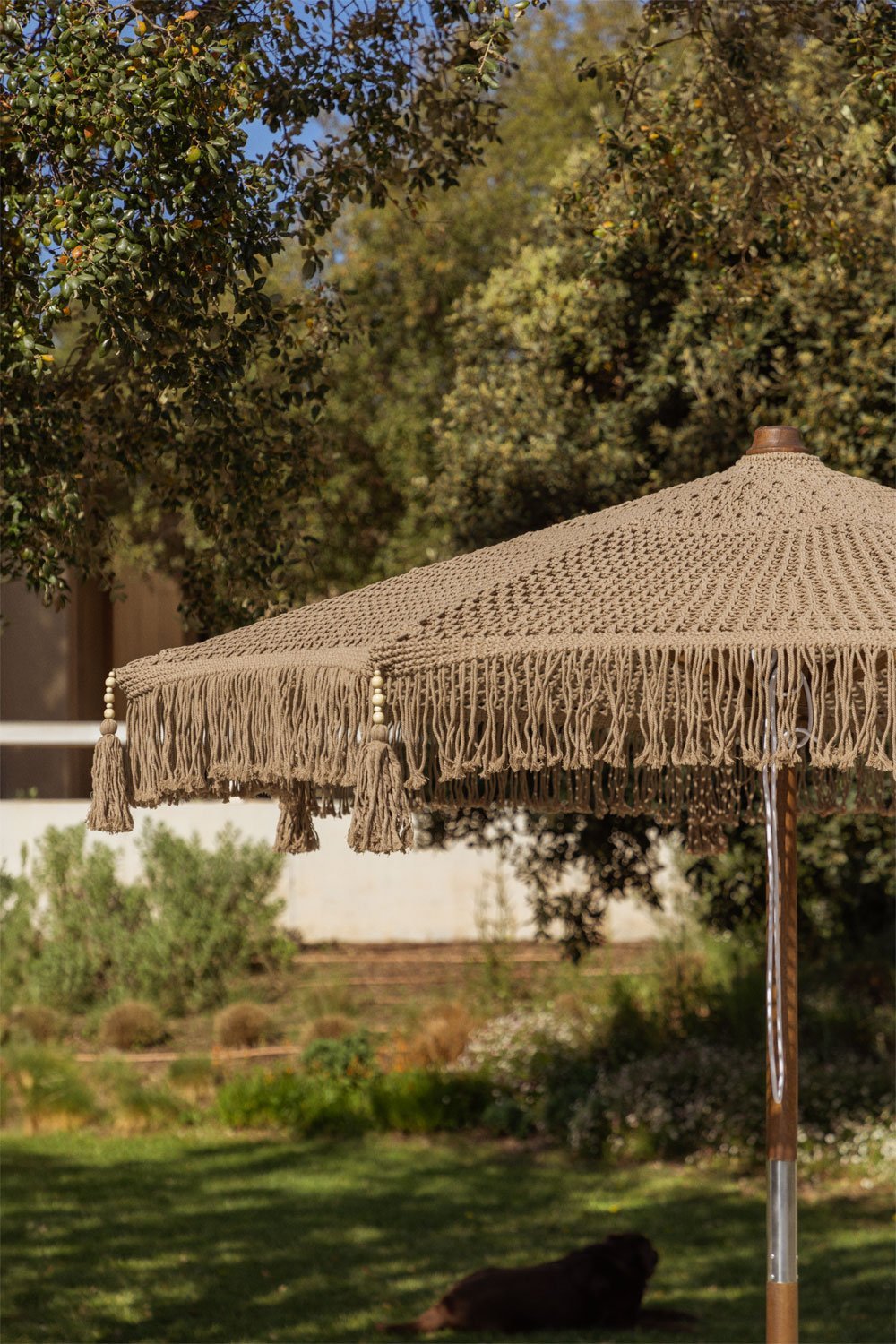 Tongariki teak en katoenen parasol, galerij beeld 2