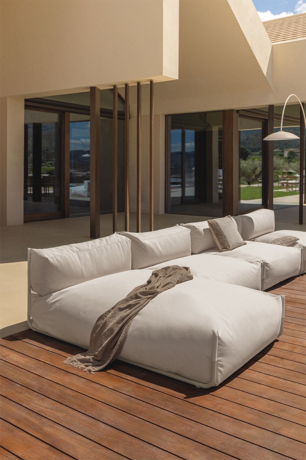 Chaise longue-module voor modulaire tuinbank Oporto, galerij beeld 1