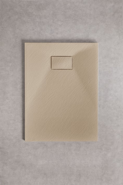 Rechthoekige antislip en extra platte SMC-hars douchebak 90x70 cm Licht Zandbruin Soho